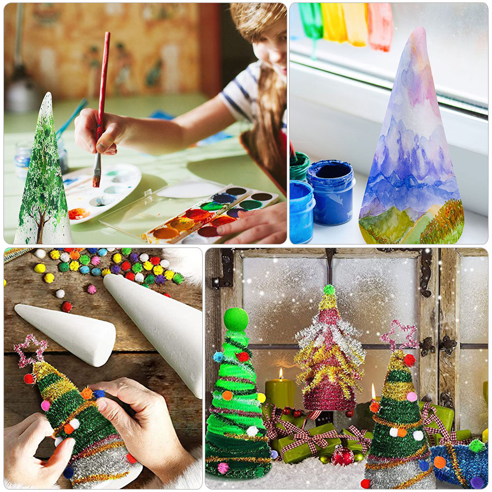 18Pcs White Foam Cones for DIY - Art Craft Kids のレビューと価格