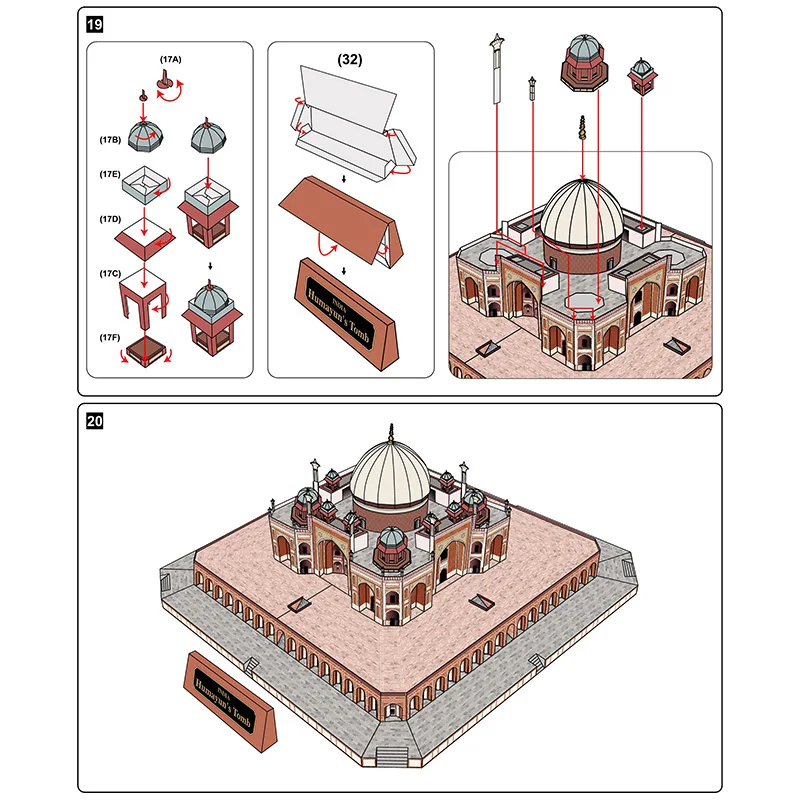India Humayun's Tomb Mini 3D P - Art Craft India のレビューと価格