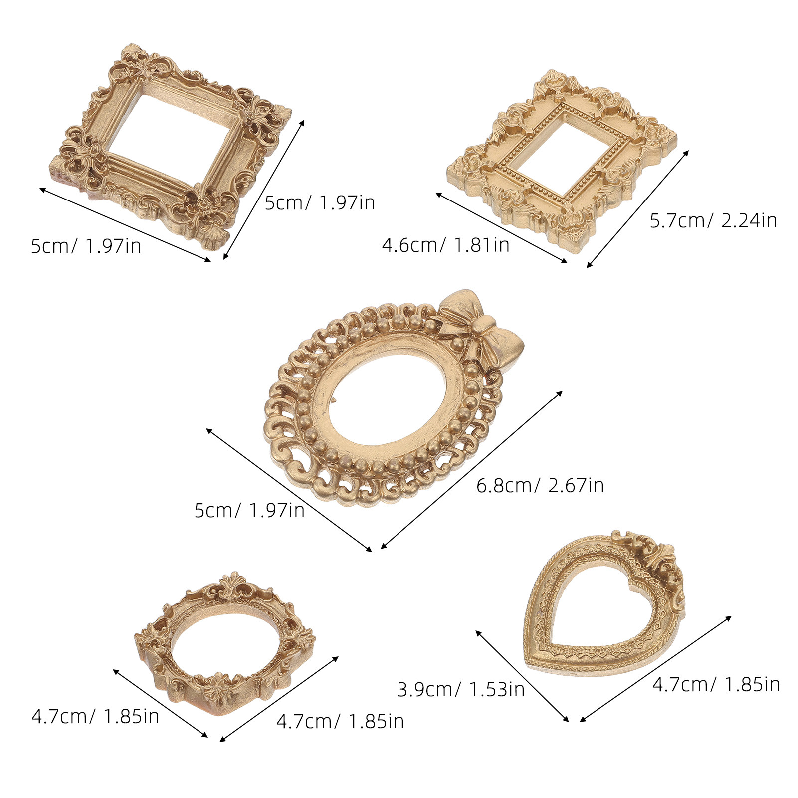 10Pcs Vintage Mini Gold Frames - Art Craft Gallery のレビューと価格