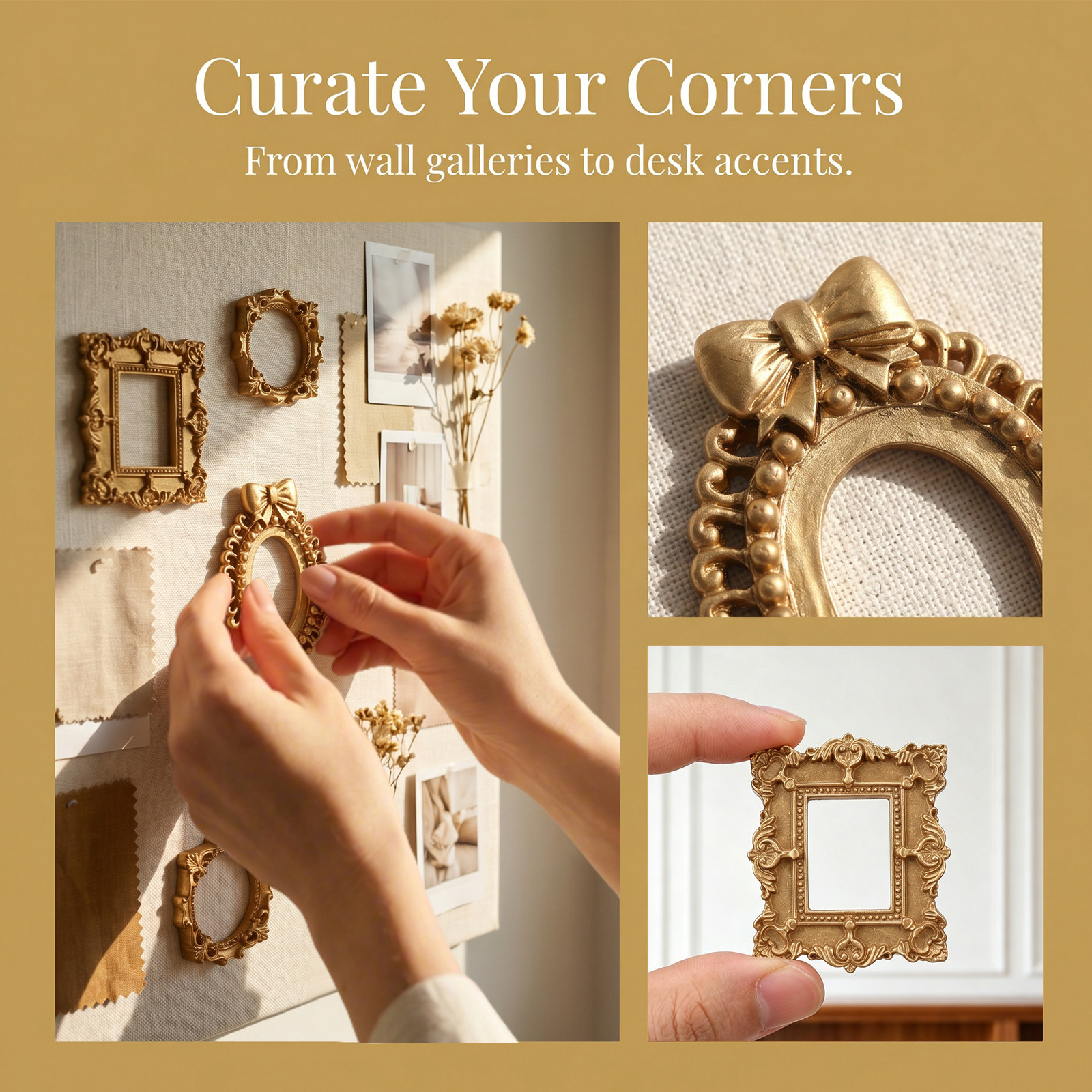 10Pcs Vintage Mini Gold Frames - Art Craft Gallery のレビューと価格