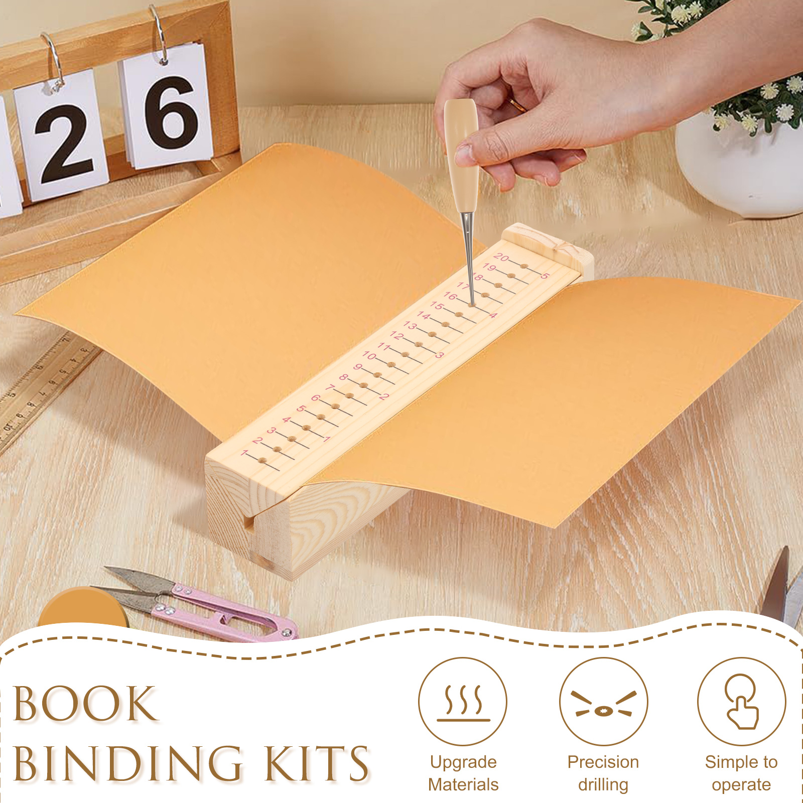 Wood Bookbinding Punching Crad - Bookbinding Supply Kit のレビューと価格