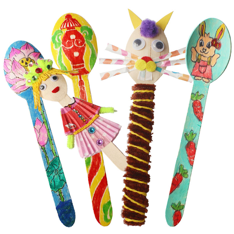 20PCS/LOT.Wood spoon arts and  - Art Craft For Kindergarten のレビューと価格