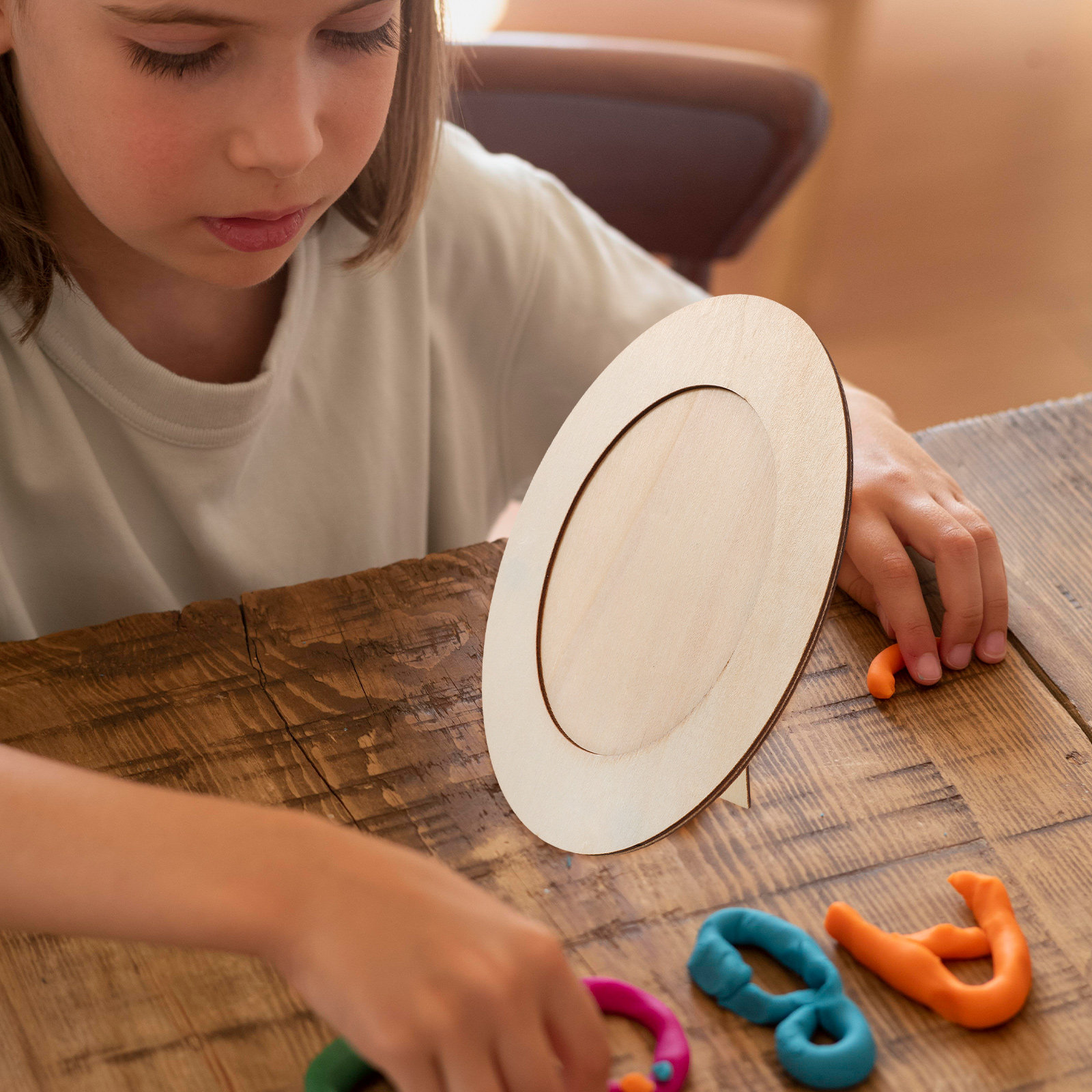 Unfinished Wood Oval Photo Fra - Art Craft For Preschool のレビューと価格