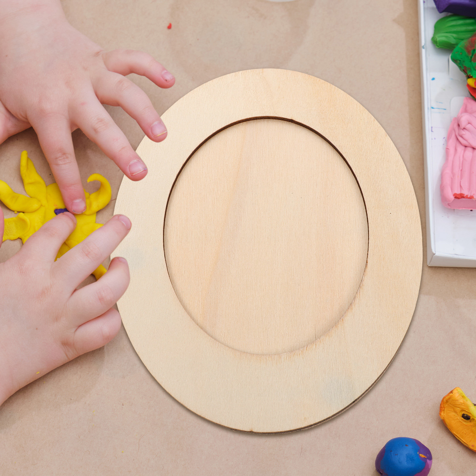 Unfinished Wood Oval Photo Fra - Art Craft For Preschool のレビューと価格