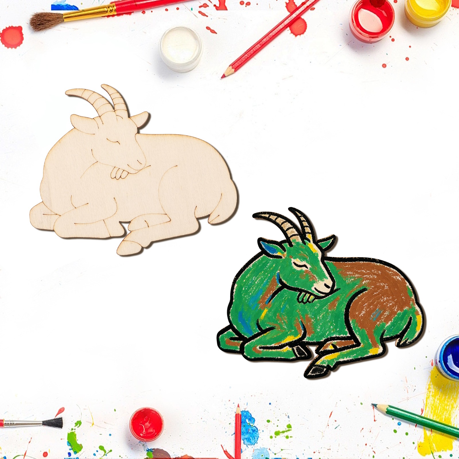10pcs/set Unfinished Wood Shee - Art & Craft Voucher Code のレビューと価格
