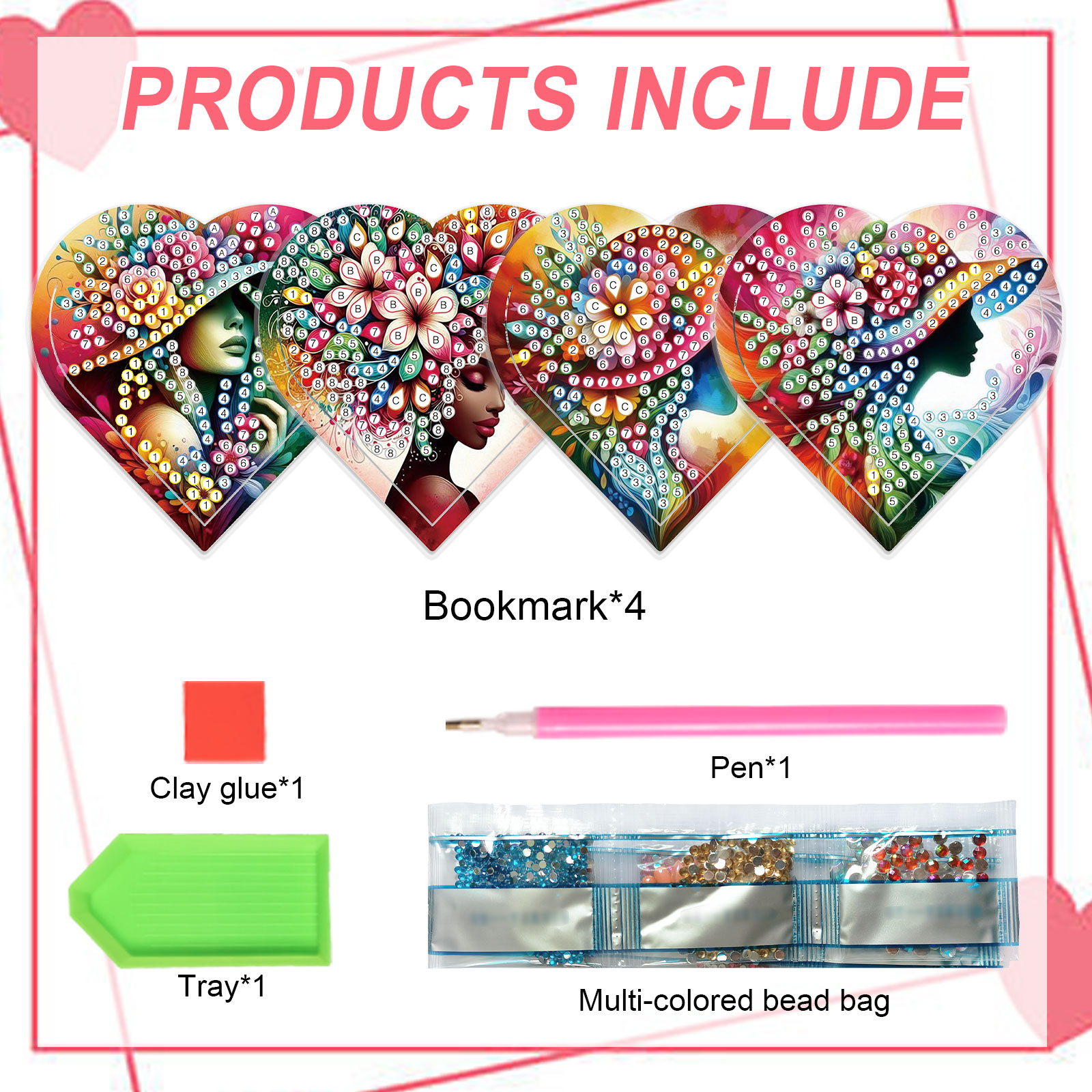 4PCS Diamond Painting Heart Sh - Art Craft Kit のレビューと価格