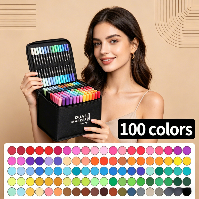 100 Colors Dual Tip Watercolor - Watercolor Brush Pen のレビューと価格