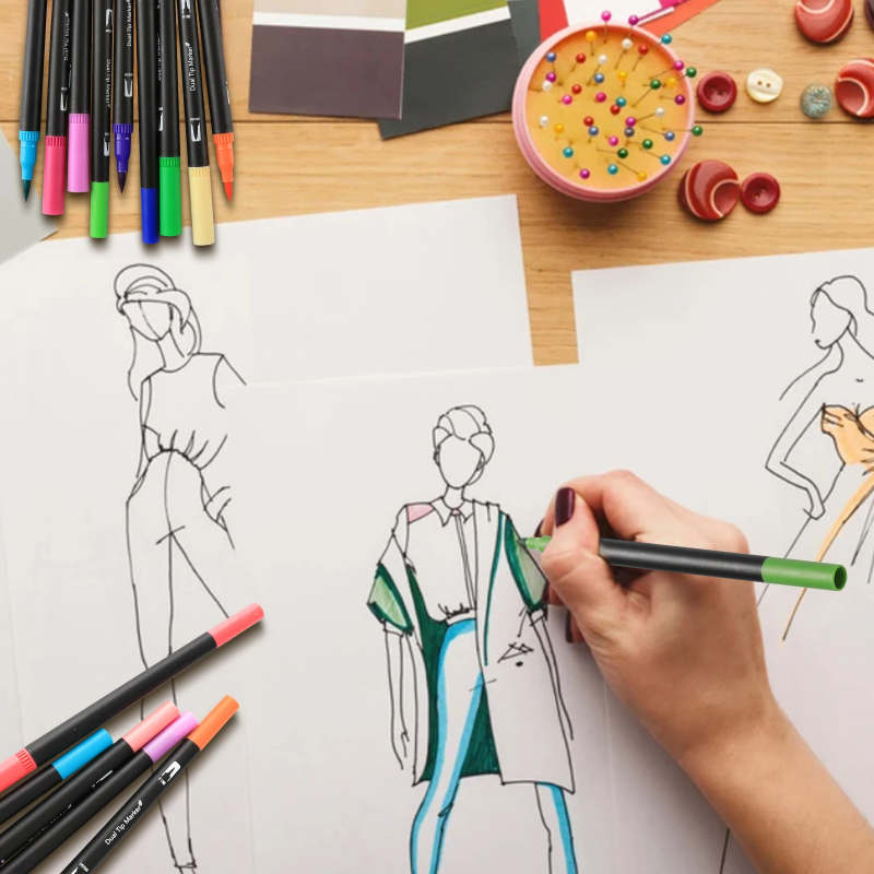 100 Colors Dual Tip Watercolor - Watercolor Brush Pen のレビューと価格