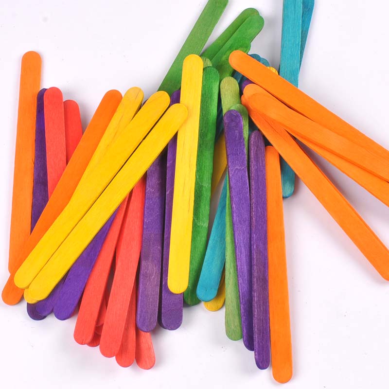 50Pcs/Lot Natural Wood & Color - Art Craft Stick のレビューと価格