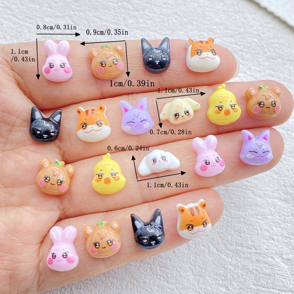 50pcs Mixed resin cartoon mini - Art Craft Rabbit のレビューと価格