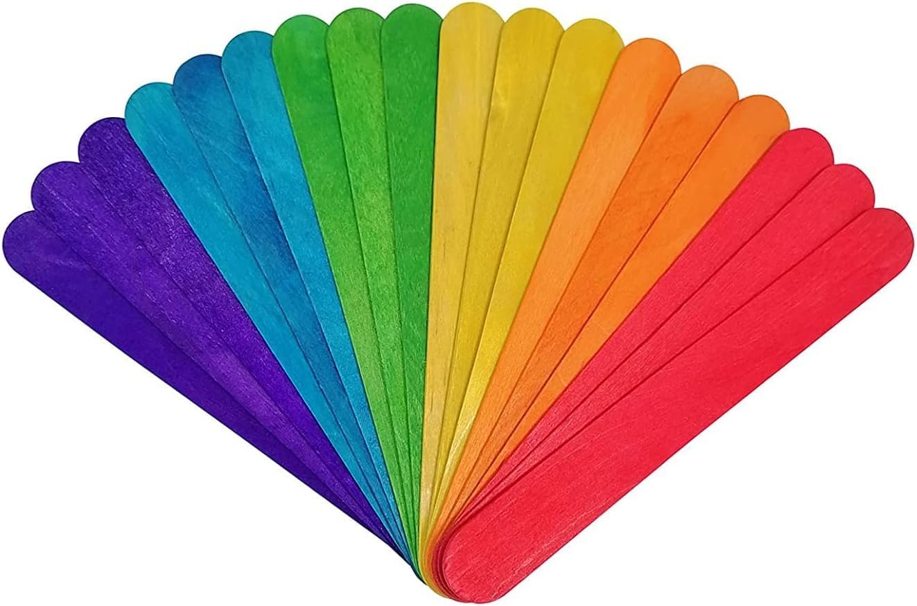 KTOJOY 6” 50 Pcs Colored Jumbo - Art Craft Stick のレビューと価格