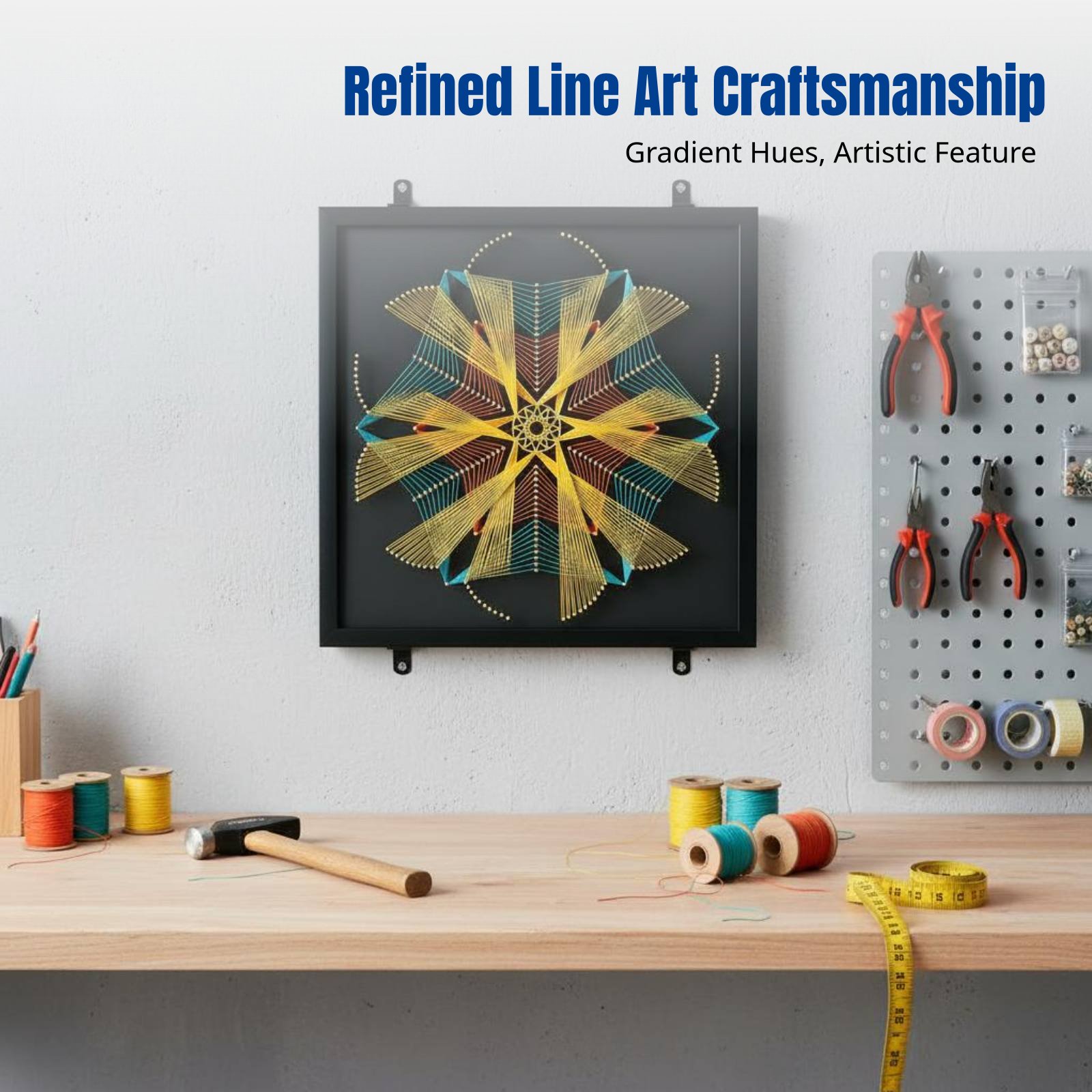 Geometric Pattern Nail String  - Art Craft Kit のレビューと価格